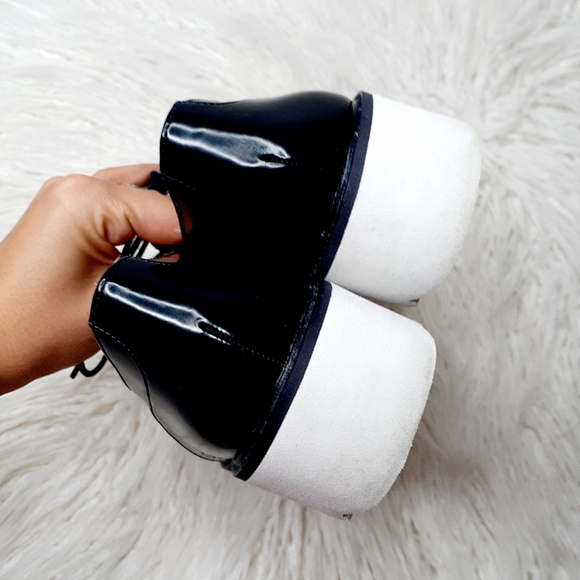 ZARA Basic Vegan Leather Platform Oxford Creepers - Picture 5 of 11